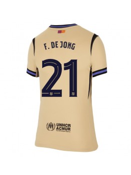 Billige Barcelona Frenkie de Jong #21 Bortedrakt Dame 2025-26 Kortermet